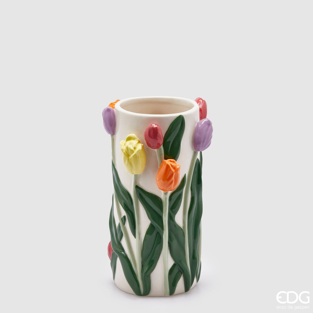 Edg - vaso con tulipani cilindro h 23cm | rohome