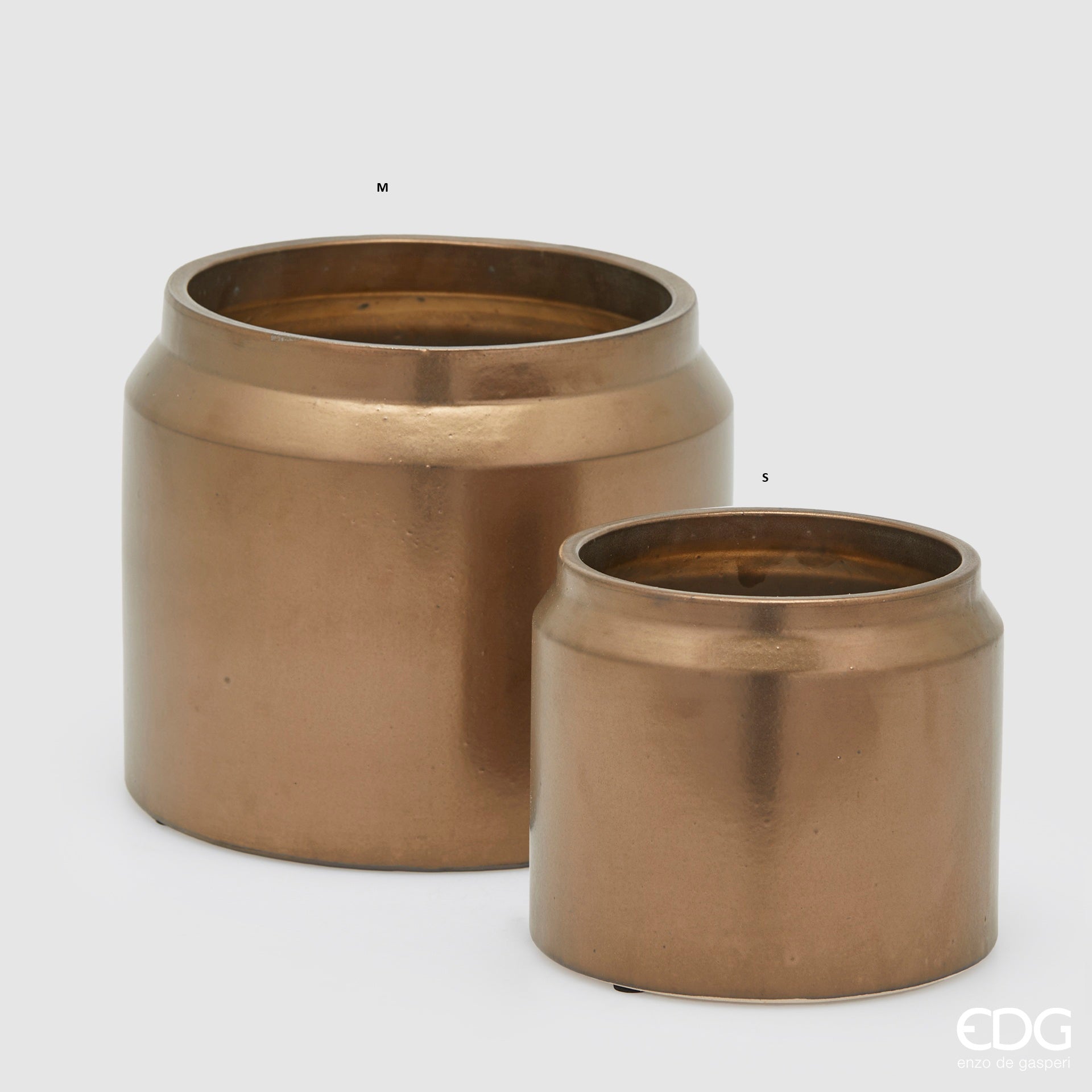 Edg - Vaso cachepot Class in ceramica colore bronzo | Rohome