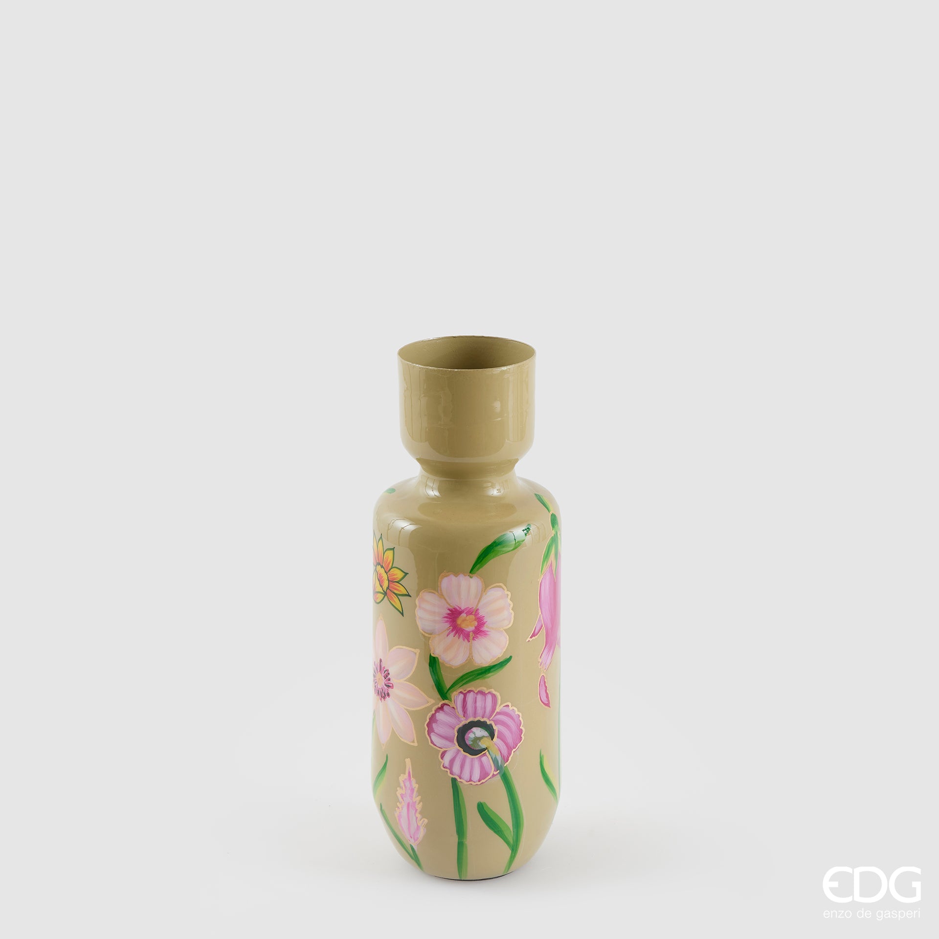 Edg - Vaso in metallo floreale per interni verde | Rohome