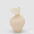 Edg - Vaso flow sinuoso in vetro beige H.30.5cm | Rohome