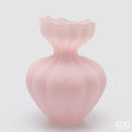 Edg -Vaso flow sinuoso in vetro rosa h.32cm | Rohome