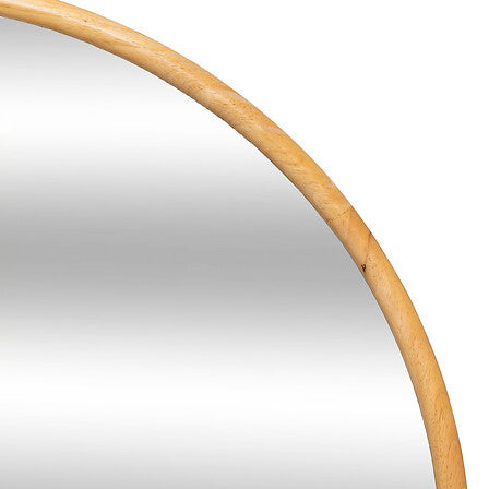 Specchio rotondo con cornice in legno naturale | rohome