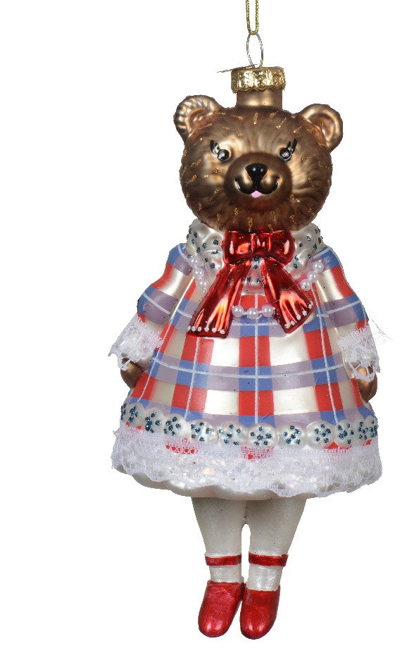 Addobbo natalizio in vetro a forma di orso fashion | rohome