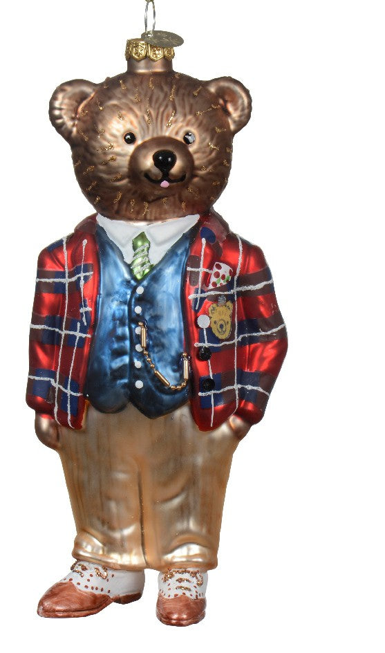 Addobbo natalizio in vetro a forma di orso fashion | rohome