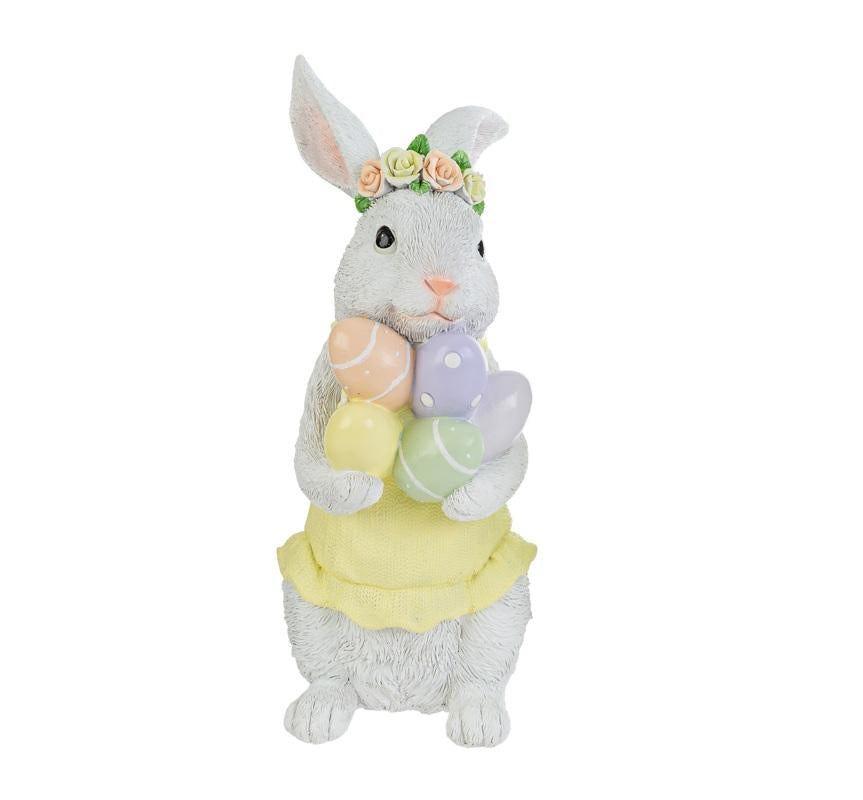 Coniglio pasquale in resina con uova h.30cm | Rohome