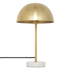 Lampada da tavolo a fungo in metallo oro e marmo | rohome