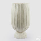 Edg - Vaso a righe bombato con piede h60 | Rohome