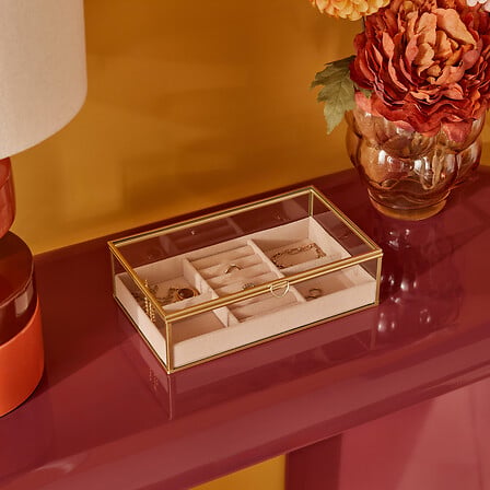 Portagioie in vetro e metallo colore oro | Rohome