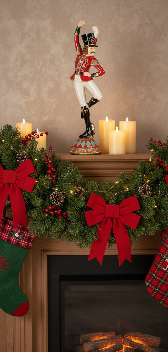 Schiaccianoci natalizio h 29.4 cm bianco ed oro | Rohome