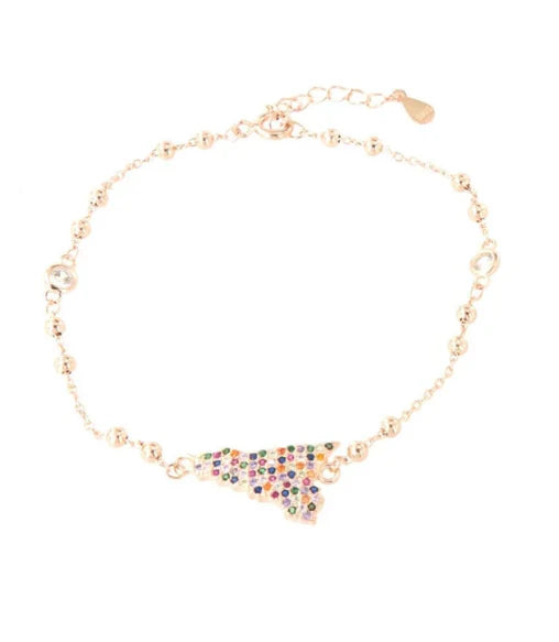 Bracciale in argento con ciondolo Sicilia e zirconi colorati | Rohome