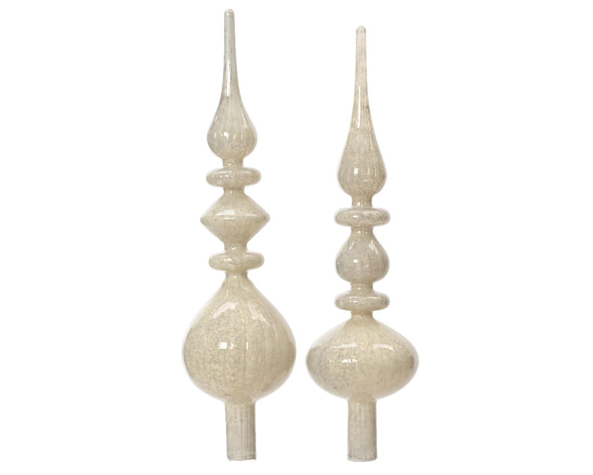 Puntale albero di natale in vetro bianco stile antico | rohome