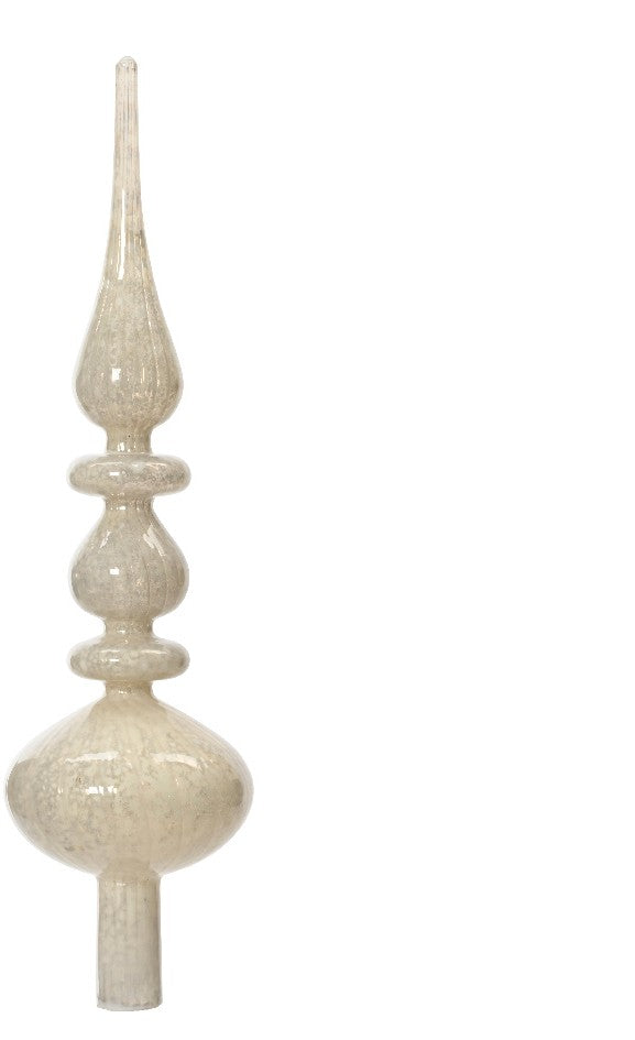 Puntale albero di natale in vetro bianco stile antico | rohome