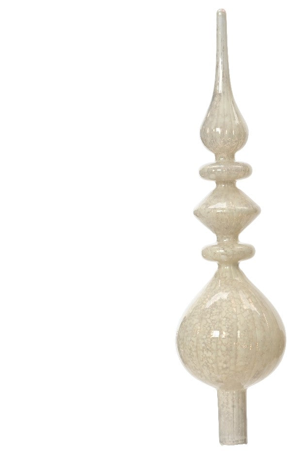 Puntale albero di natale in vetro bianco stile antico | rohome