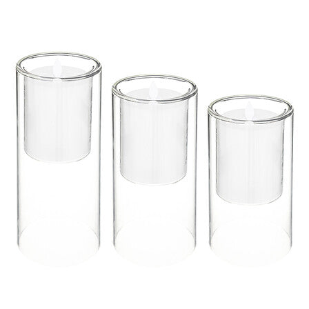 Set di 3 candele a LED con contenitore in vetro | Rohome