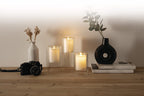 Set di 3 candele a LED con contenitore in vetro | Rohome