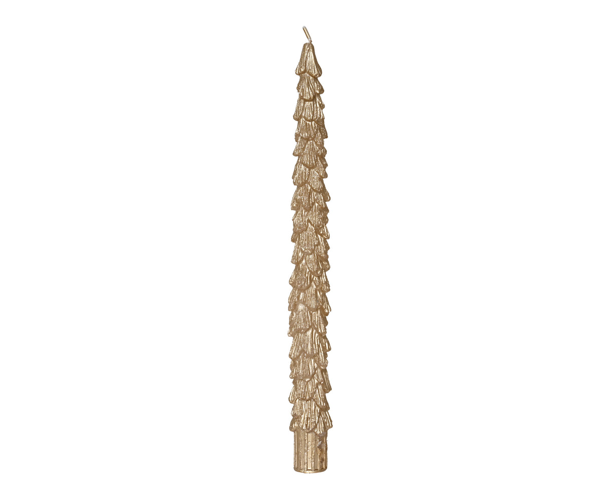 Set 2 candele a forma di albero di natale oro | rohome
