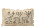 Cuscino Natalizio rettangolare beige con cervi | Rohome