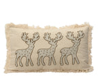 Cuscino Natalizio rettangolare beige con cervi | Rohome