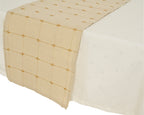 Runner di cotone con lurex dorato e cuciture | Rohome