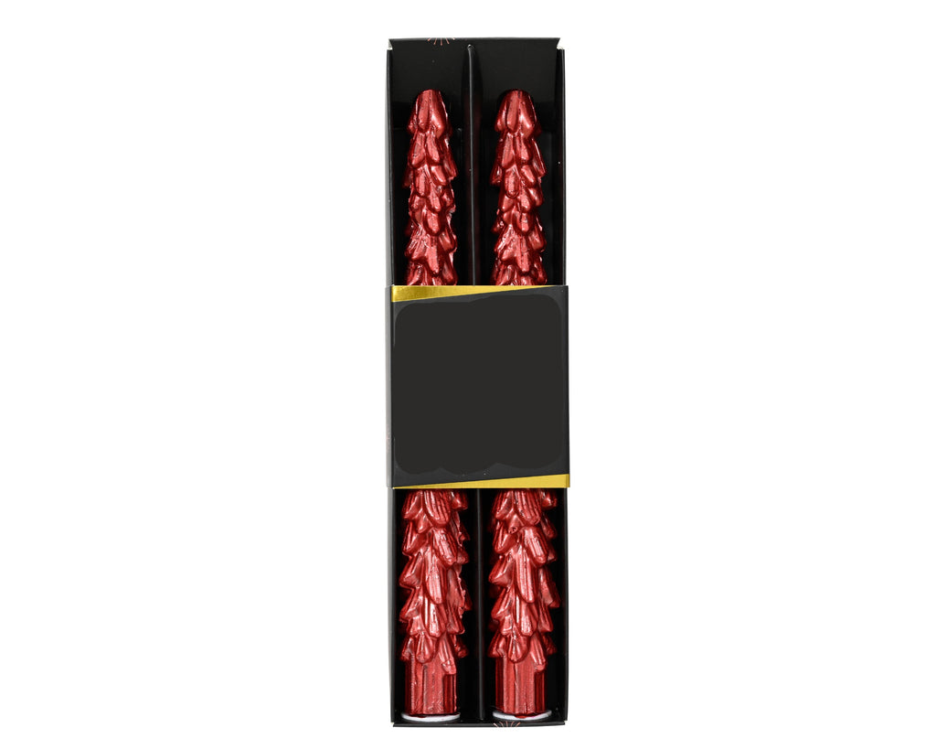 Set 2 candele a forma di albero di natale rosso | rohome