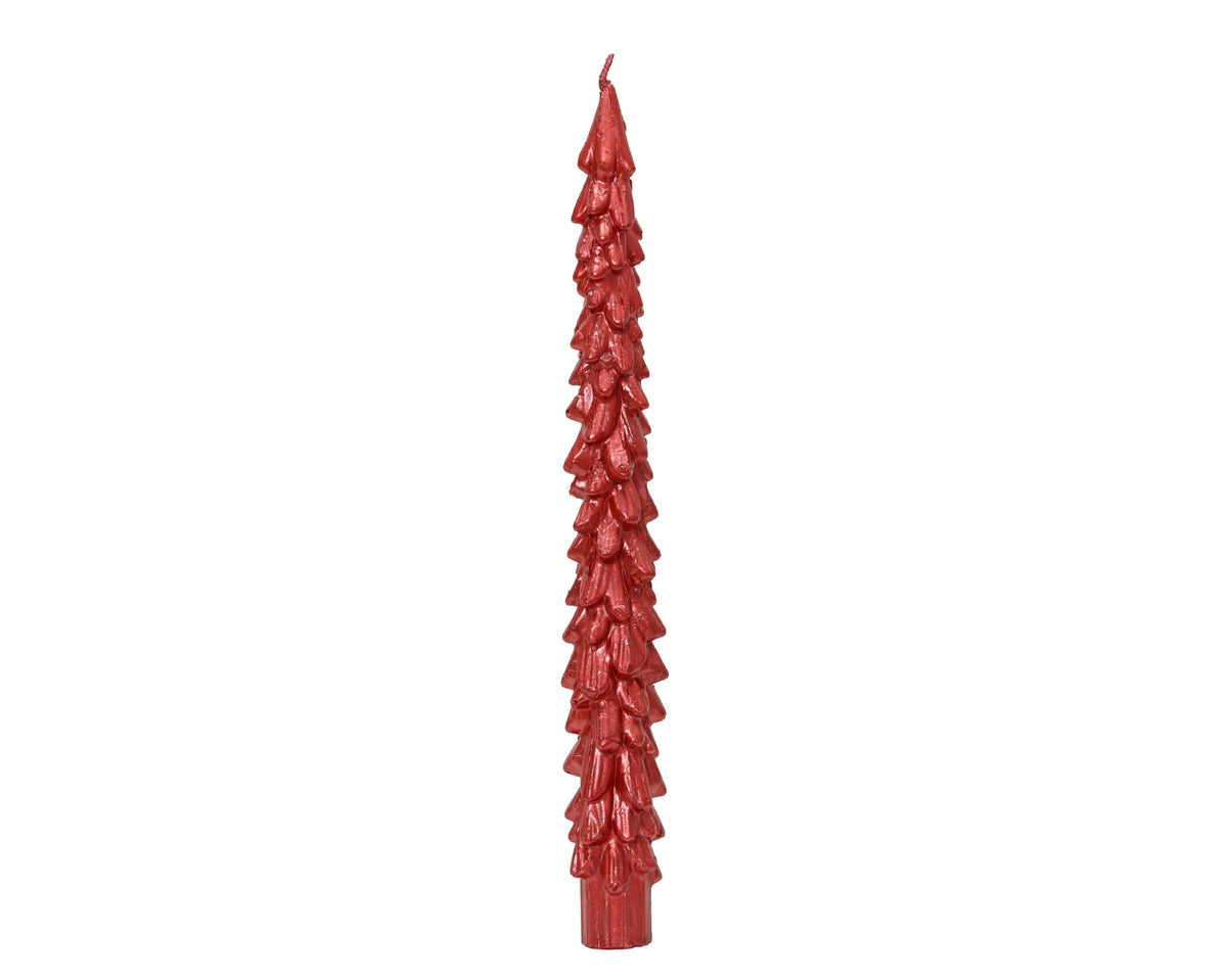 Set 2 candele a forma di albero di natale rosso | rohome