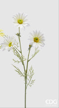 Edg - Ramo artificiale margherita 3 fiori bianco / giallo | Rohome