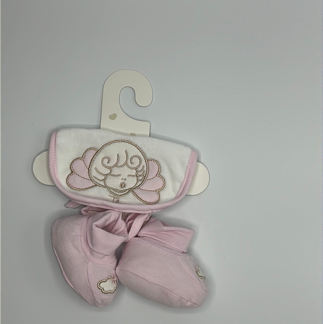 Thun - Set Bavetta e Scarpine Bambina in Cotone Rosa | Rohome