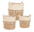 Cesto rotondo Bridget  colore naturale ed avorio | rohome