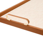 Set 2 vassoi in vinile colore cuoio | Rohome