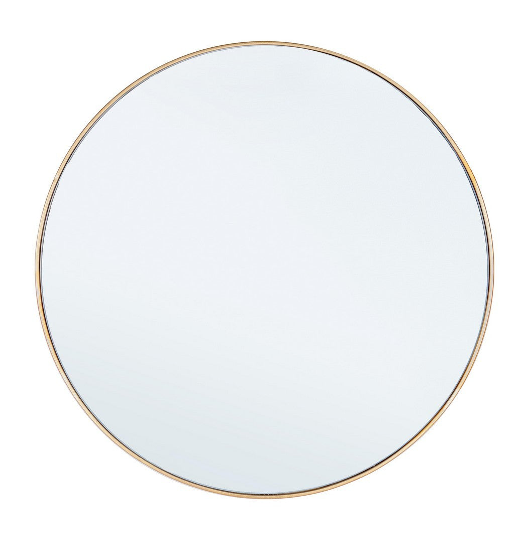 Specchio rotondo con cornice in metallo oro | rohome