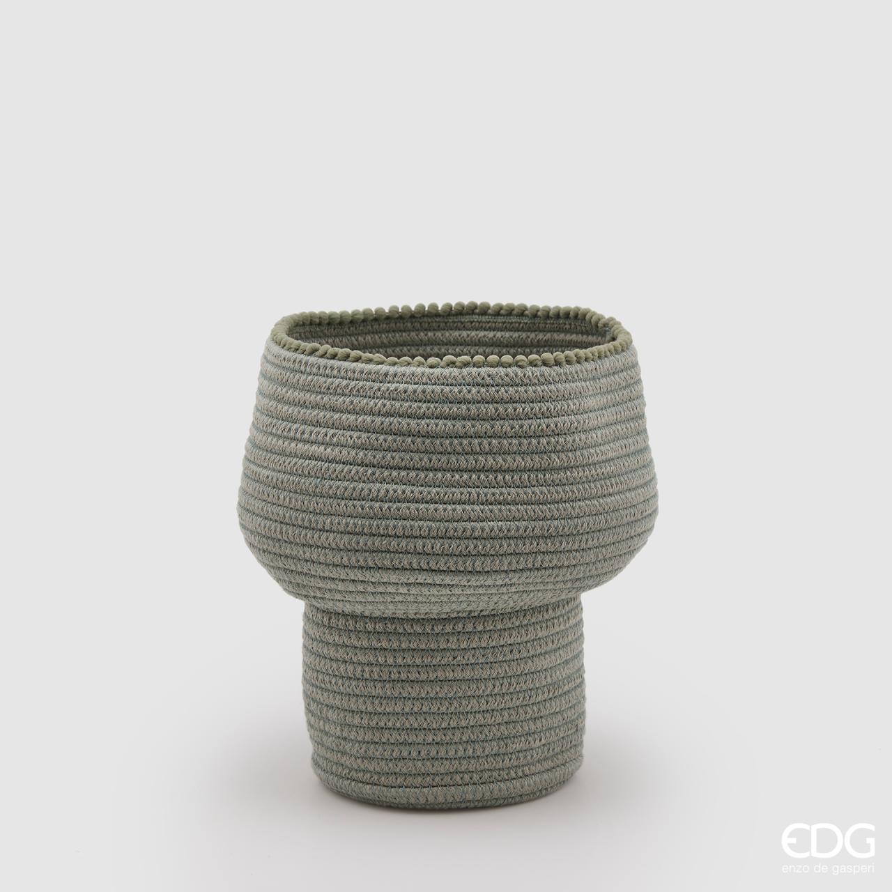 Edg - Cesto in cotone biforma verde salvia piccolo | rohome