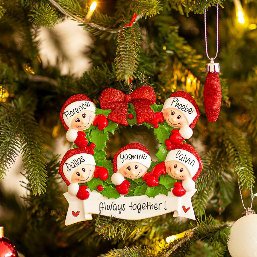 Decorazione Personalizzabile Ghirlanda Natalizia con 5 Personaggi | Rohome