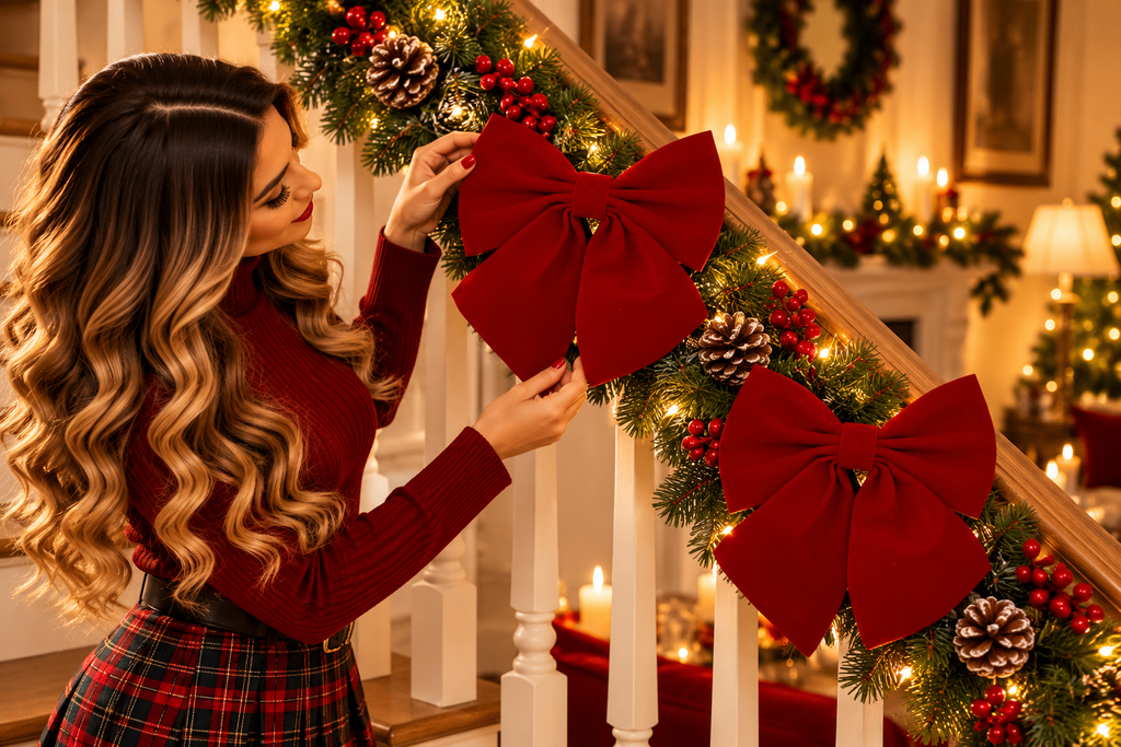 Set 2 Fiocco colore rosso h. 25cm | rohome