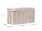 Panca contenitore pieghevole in velluto beige | Rohome