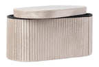 Panca contenitore pieghevole in velluto beige | Rohome