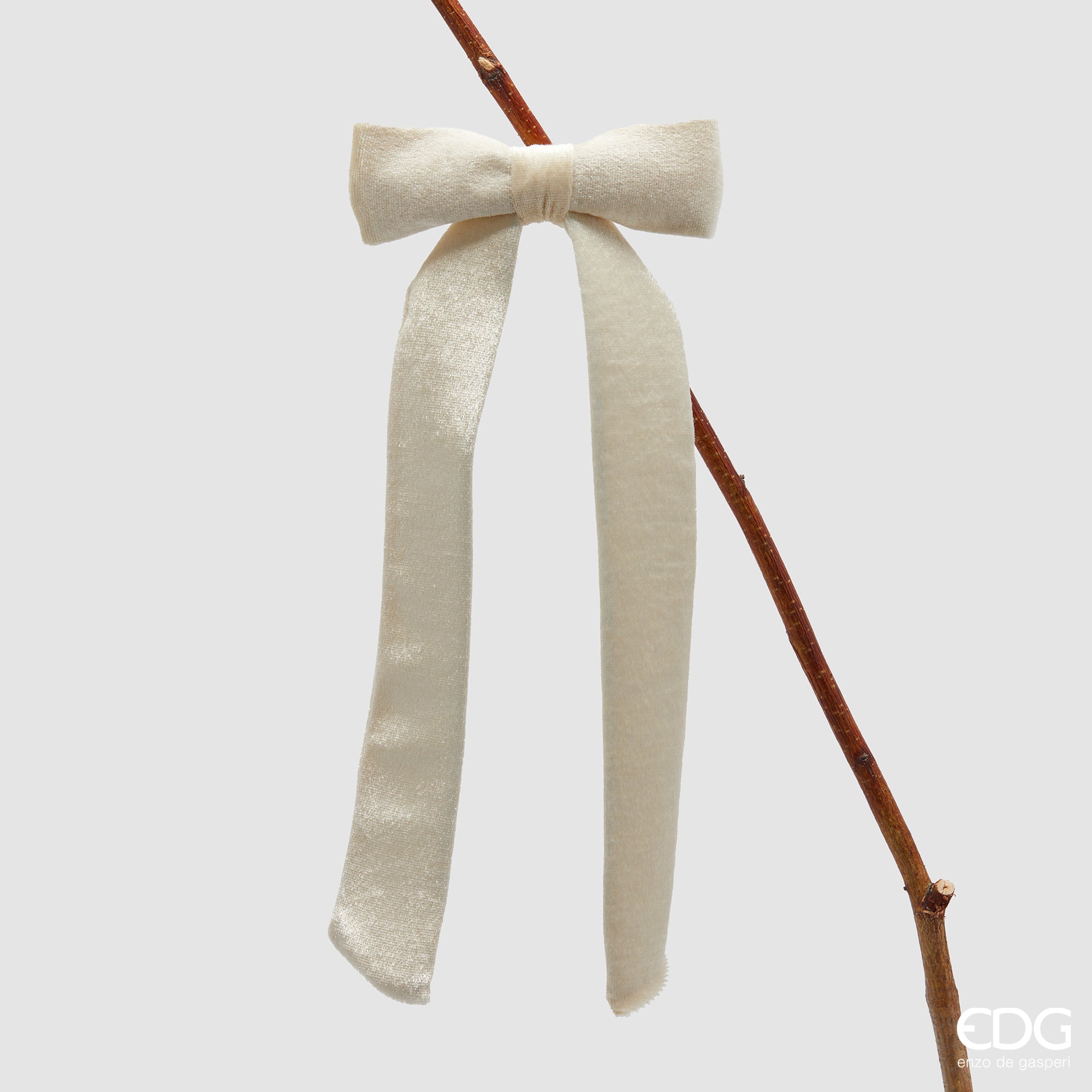 Edg - fiocco in velluto clip bianco | rohome