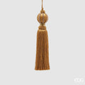 Edg - addobbo albero palla con nappa oro h27cm  | rohome