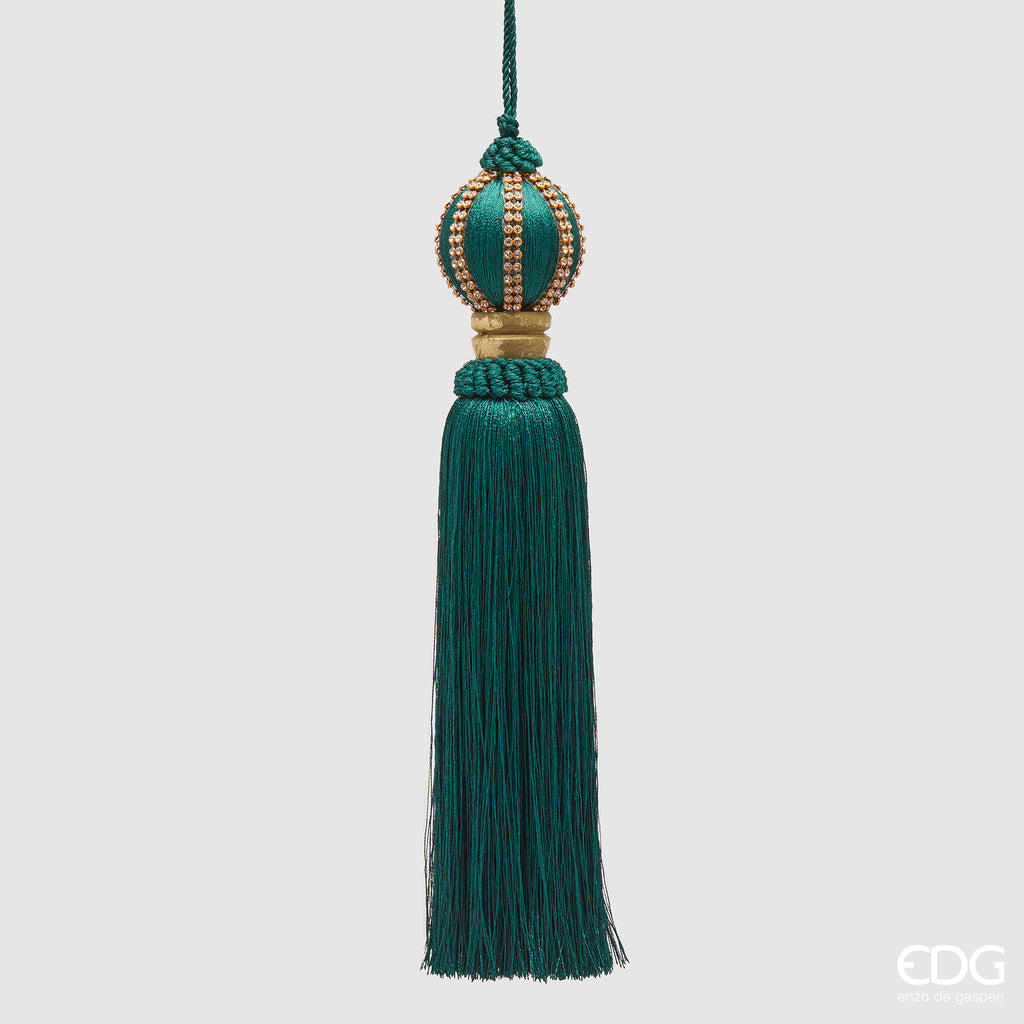 Edg - addobbo albero palla con nappa verde h27cm  | rohome