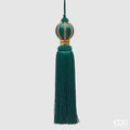Edg - addobbo albero palla con nappa verde h27cm  | rohome