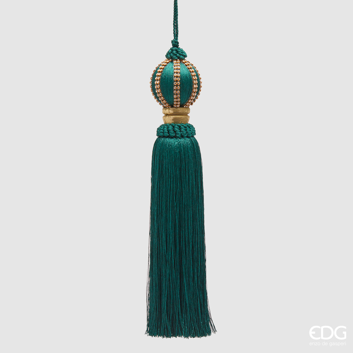 Edg - addobbo albero palla con nappa verde h27cm  | rohome