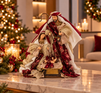 Natività in resina colore bordeaux con paillettes h36 | Rohome