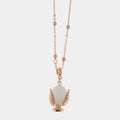 Collana in Metallo con pumo portafortuna smaltato bianco | Rohome