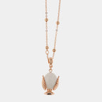 Collana in Metallo con pumo portafortuna smaltato bianco | Rohome