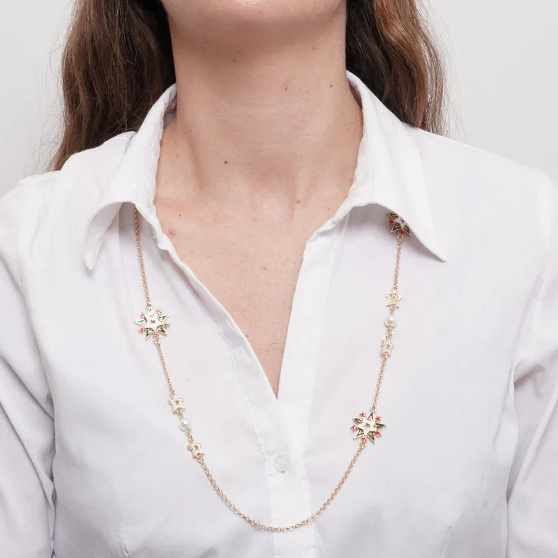Collana in Metallo con fiocco di neve e stelle |  Rohome