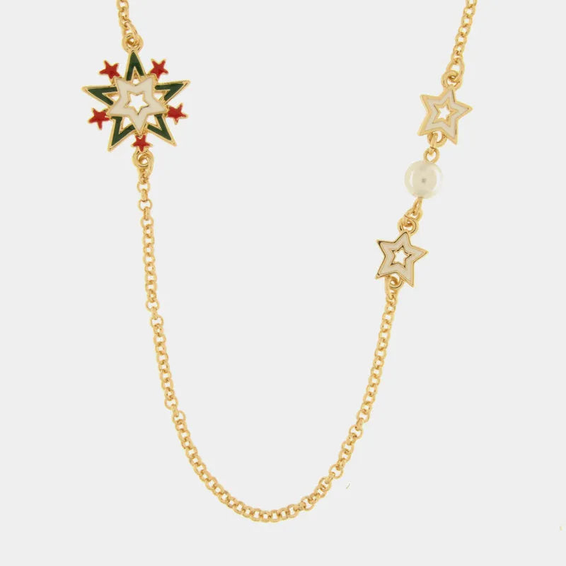 Collana in Metallo con fiocco di neve e stelle |  Rohome
