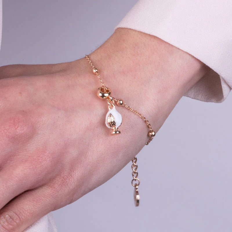 Bracciale in Metallo con pumo bianco | Rohome