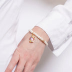 Bracciale elastico con perle e testa di moro | Rohome