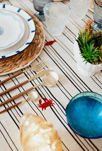 Set 24 posate acciaio inossidabile colore oro e legno | rohome