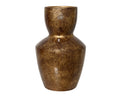Vaso in terracotta smaltata marrone con finitura dorata | Rohome
