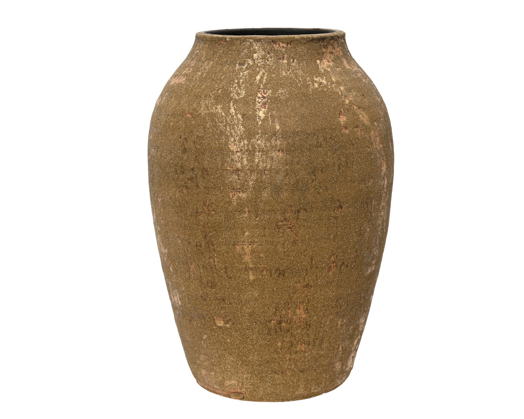 Vaso in terracotta glitter con finitura dorata | Rohome